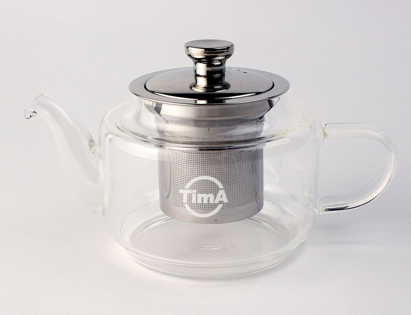 Чайник заварочный стеклянный Мята 700мл с ситом из нерж стали арт. МТ-700 | Компания "Миг-посуда"