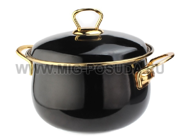 BLACK-GOLD Кастрюля 3л/d18см высокая сферическая арт. 053-087 | Компания "Миг-посуда"
